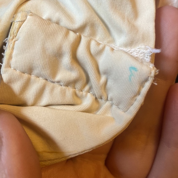 Gimmicks | Tie Dye Lace Halter V Neck Ruched Back Bodysuit Cream Mustard - Picture 9 of 14